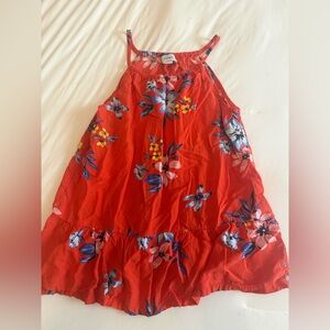 Old Navy Red Floral Summer tank with Blue Accents- girls